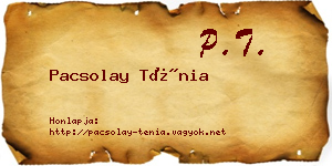 Pacsolay Ténia névjegykártya